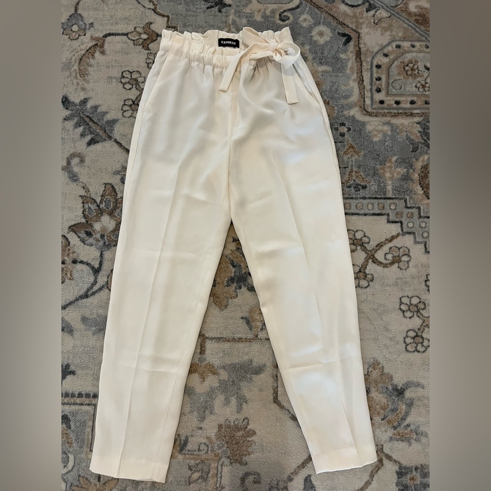 EXPRESS STRAIGHT LEG PAPERBAG PANTS
